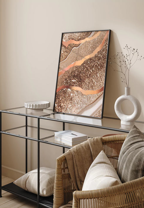 Karmelowy Agat Prawy Rose Gold Plakat 50x70cm